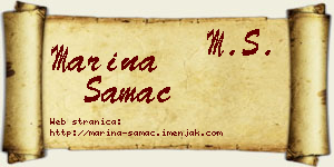 Marina Samac vizit kartica